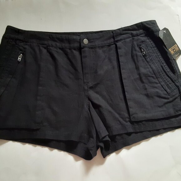 Converse One Star Linen/Cotton Blend Roni Shorts - Black, Size: 12 - Picture 2 of 7